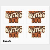 Battery Low Retro Sticker | Funny Aesthetic Vintag 長方形シール (シート)