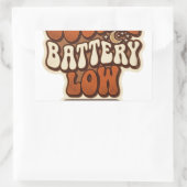 Battery Low Retro Sticker | Funny Aesthetic Vintag 長方形シール (バッグ)