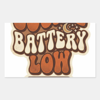 Battery Low Retro Sticker | Funny Aesthetic Vintag 長方形シール