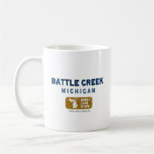 battle Creekミシガン州すばらしい湖の州 コーヒーマグカップ (左)