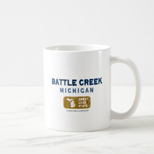 battle Creekミシガン州すばらしい湖の州 コーヒーマグカップ (右)