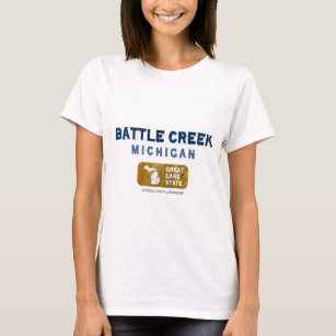 battle Creekミシガン州すばらしい湖の州 Tシャツ