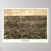 Battle Creek, MI Panoramic Map - 1870 ポスター (正面)