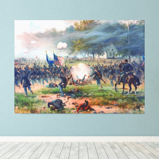Battle of Antietam Thure de Thulstrup 1887 Restore キャンバスプリント (インサイチュ (ウッドフロア))