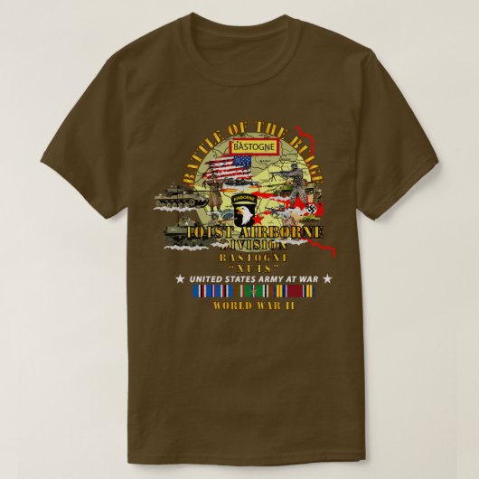 Battle of Bulge w Map w EUR SVC V1 Tシャツ (デザイン正面)