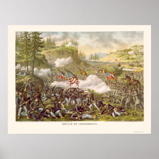 Battle of Chickamauga by Kurz and Allison 1863 ポスター (正面)