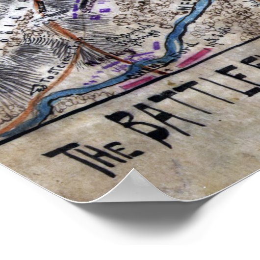 Battle of Chickamauga - Civil War Panoramic Map ポスター (角)