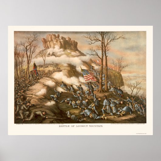 Battle of Lookout Mountain by Kurz & Allison 1863 ポスター (正面)