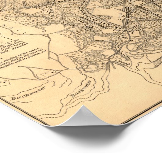 Battle of Shiloh - Civil War Panoramic Map ポスター (角)