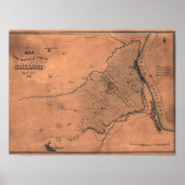 Battle of Shiloh - Civil War Panoramic Map 2 ポスター (正面)