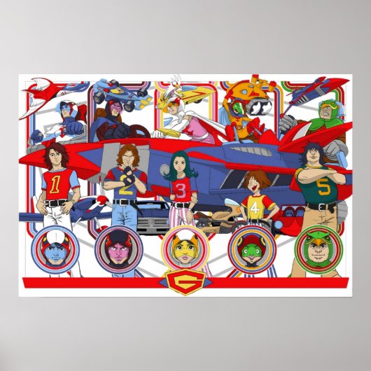 Battle of the Planets Gatchman G forceヴィンテージco ポスター (正面)
