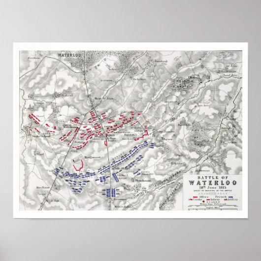 Battle of Waterloo, 1815年6月18日, Sheet 1st (eng) ポスター (正面)