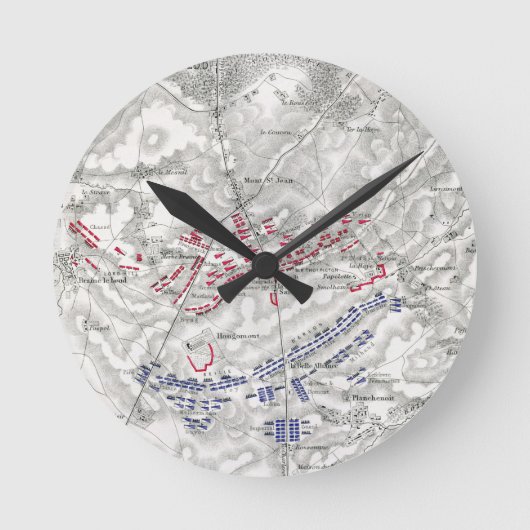 Battle of Waterloo, 1815年6月18日， Sheet 1st (eng) ラウンド壁時計 (正面)