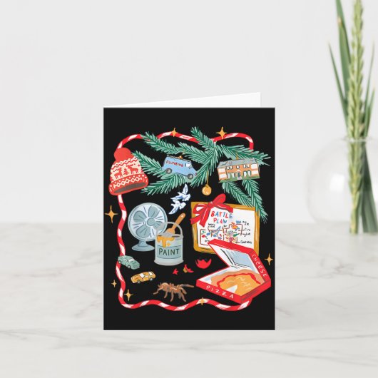 Battle Plan Funny Christmas Home Kids Hand Dawn Al カード (正面)