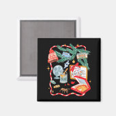 Battle Plan Funny Christmas Home Kids Hand Dawn Al マグネット (正面/裏面)