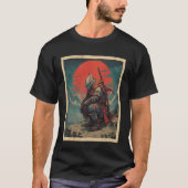 Battle Worn Masked Samurai Warrior Japanese Sun Ba Tシャツ (正面)