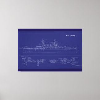 Battleship USS Arizona Blueprint キャンバスプリント