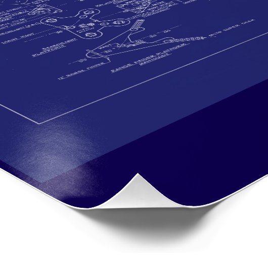 Battleship USS Arizona Blueprint ポスター (コーナー)