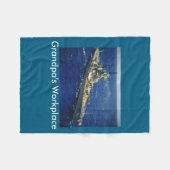 Battleship Uss New Jersey  フリースブランケット (正面(横))