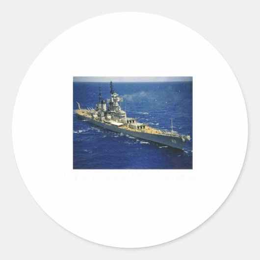 Battleship Uss New Jersey  ラウンドシール (正面)