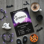 Batty for baby. Halloween Baby shower Invitation 招待状