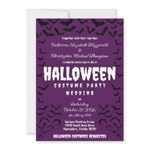 Batty Halloween Costume Party Wedding Invitation