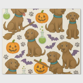 Batty Puppy Halloween Fun ラッピングペーパー