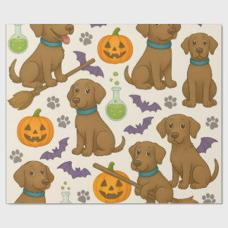 Batty Puppy Halloween Fun ラッピングペーパー