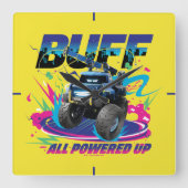 Batwheels™バフ – 全電源オン スクエア壁時計 (正面)