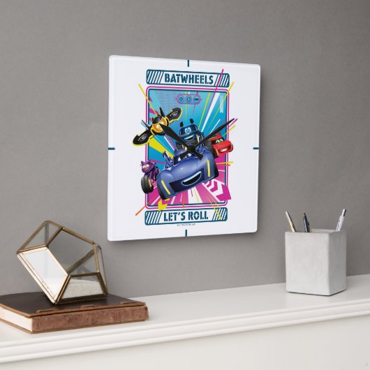 Batwheels™ – レッツ転がー スクエア壁時計 (オフィス)