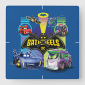 Batwheels™対ズームのレギオン スクエア壁時計 (正面)