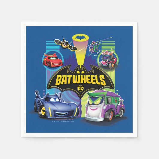 Batwheels™対ズームのレギオン スタンダードカクテルナプキン (正面)