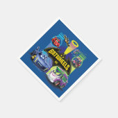 Batwheels™対ズームのレギオン スタンダードカクテルナプキン (角)