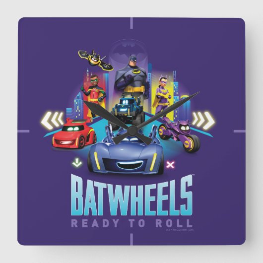 Batwheels™ – 準備完了転が スクエア壁時計 (正面)