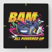 Batwheels™ Bam – 全電源オン スクエア壁時計 (正面)