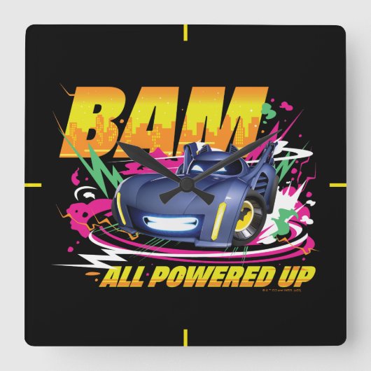 Batwheels™ Bam – 全電源オン スクエア壁時計 (正面)