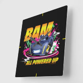 Batwheels™ Bam – 全電源オン スクエア壁時計 (傾斜)