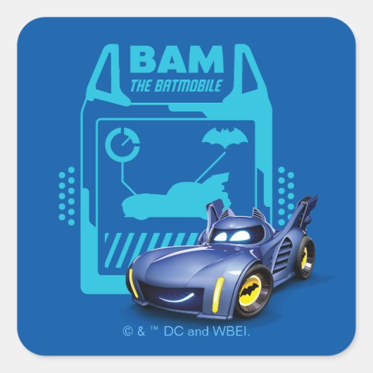 Batwheels™ Bam - The Batmobile スクエアシール (正面)