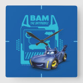 Batwheels™ Bam - The Batmobile スクエア壁時計 (正面)
