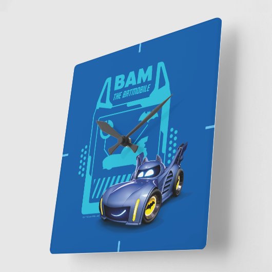 Batwheels™ Bam - The Batmobile スクエア壁時計 (傾斜)