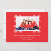 Baubles Photo Collage Red & White Merry Christmas  シーズンカード (裏面)