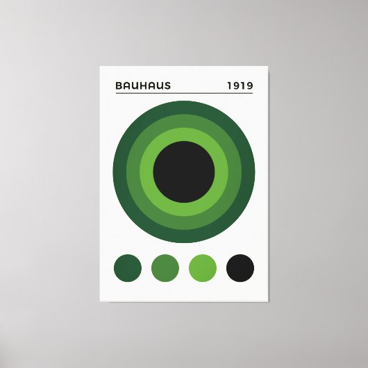 Bauhaus 1919 Concentric Circles Art, home decor  キャンバスプリント (正面)