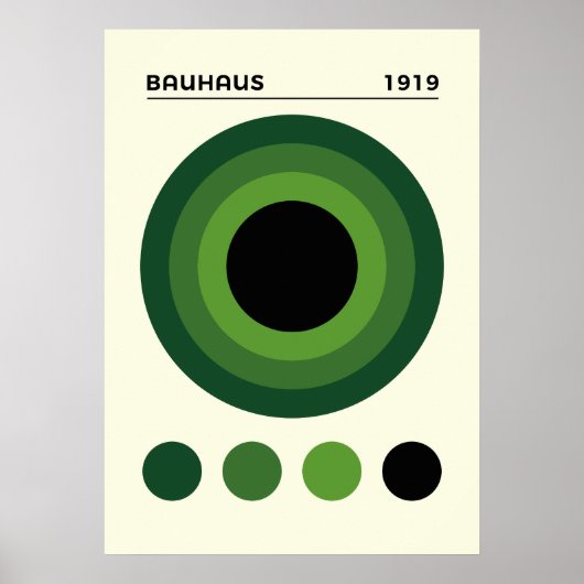 Bauhaus 1919 Concentric Circles Art, home decor  ポスター (正面)