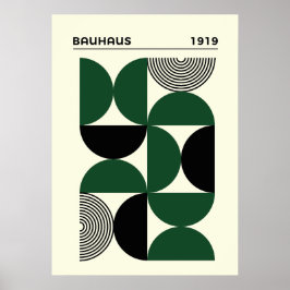 Bauhaus 1919 Geometric Circles Print, home decor ポスター