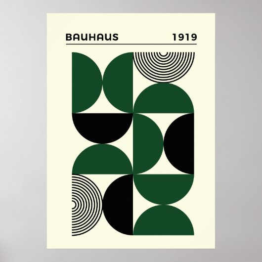 Bauhaus 1919 Geometric Circles Print, home decor ポスター (正面)