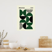 Bauhaus 1919 Geometric Circles Print, home decor ポスター (キッチン)