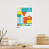 Bauhaus Abstract Poster Orange Teal ポスター (キッチン)