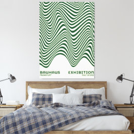Bauhaus Abstract Wave Wall Art, for home decor キャンバスプリント