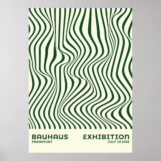 Bauhaus Abstract Wave Wall Art, for home decor ポスター (正面)