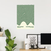 Bauhaus Abstract Wave Wall Art, for home decor ポスター (ホームオフィス)